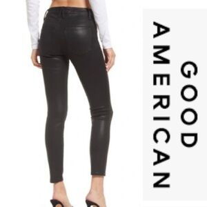 Good American - good classic coated ankle straight leg jeans - size 6 - sold out